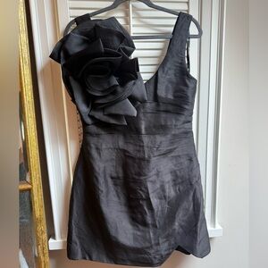 Aje Black Rose Applique Dress